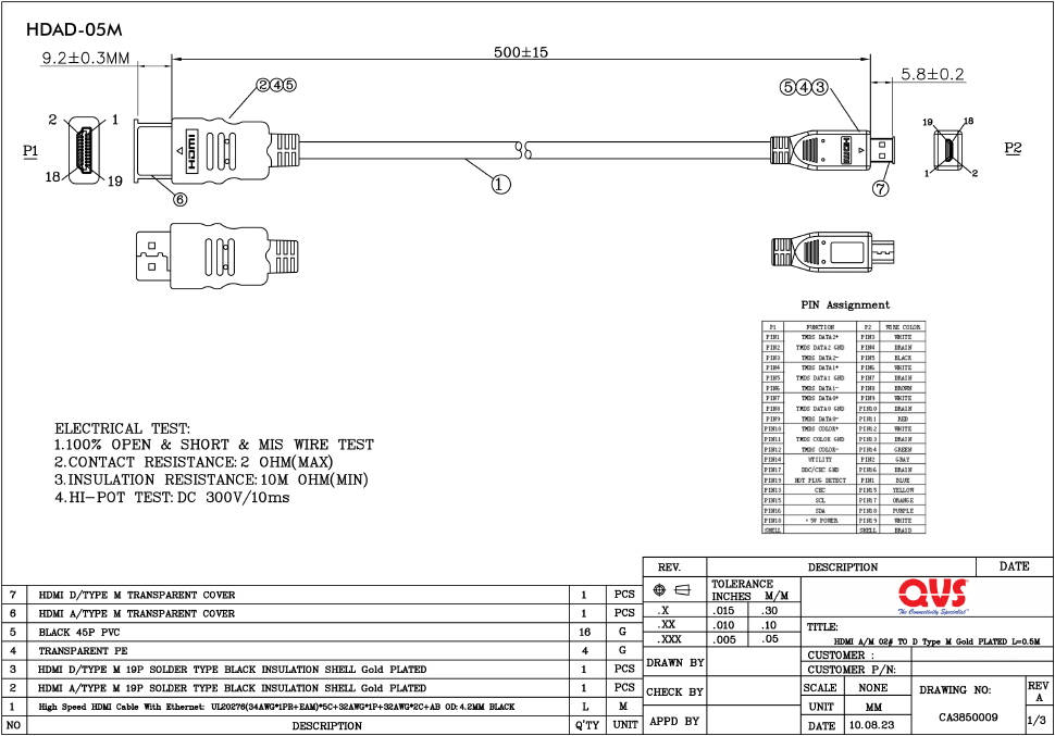 HDAD-05M HDMI Cable