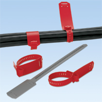 Cable Marker Strap, 15.3"L (387mm), Polyethylene, Red