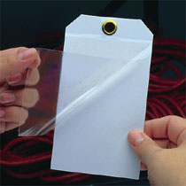 Self-Lam Tags,3.5"x5.75" with ties,Blank(no legend),Front & B... - Click Image to Close