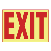 Adhesive Sign, PhotoLuminescent, 'EXIT', 10"x7", 1 sgn/cd, 5 ...