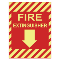 Adhesive Sign,PhotoLuminescent,'Fire Exting. symb',12"x9",1 s...