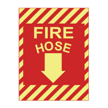 Adhesive Sign,PhotoLuminescent,'Fire Hose symb',12"x9",1 sgn,...