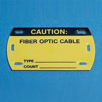 Self-Lam Fiber Optic Marker Tags, 3.5"x2",'Caution Fiber - Click Image to Close