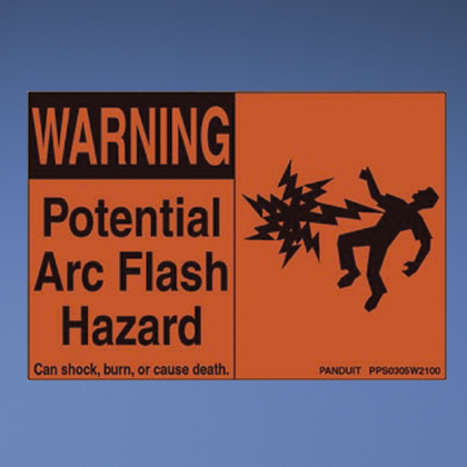Adhesive Sign, Polyester, 'Warning Arc Flash..', 2"x4", 2 sgn...