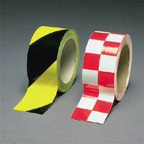 Hazard Tape, Adhesive, 2" x 18Yd, Black/ Yellow Stripe