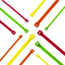 Cable Tie, 3.9"L (99mm), Miniature, Nylon, Fluorescent Orange