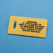 Ground Warning Tag, 2.75"x1.38" w/slot, 'Warning