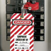 No-Tool Circuit Breaker Lockout Device, Red No-Tool Circuit Breaker Lockout Device, Red