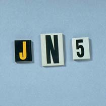 Reflective Letter, Vinyl, '-', 1.50"H, 1 mkr, 25 mkr/pk, YL/BL Reflective Letter, Vinyl, '-', 1.50"H, 1 mkr, 25 mkr/pk, YL/BL