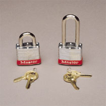 Laminated Steel Padlock, 2" Shackle, Yellow