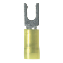 Locking Fork Terminal, nylon insulated, 12 - 10 AWG, #10 stud... Locking Fork Terminal, nylon insulated, 12 - 10 AWG, #10 stud...