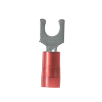 Short Locking Fork Terminal, nylon insulated, 22 - 18 AWG, #1... Short Locking Fork Terminal, nylon insulated, 22 - 18 AWG, #1...