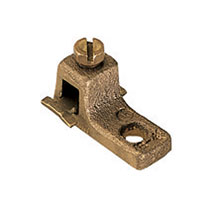 Copper Mech Lug, 1 Hole, Straight Tongue, Flag, #8 SOL - #4 S... Copper Mech Lug, 1 Hole, Straight Tongue, Flag, #8 SOL - #4 S...
