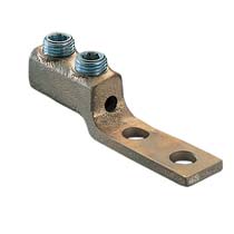 Copper Mech Lug, 2 Hole, Tandem, NEMA, #1 STR - 2/0 STR, 1/2"...