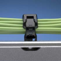 Cable Tie Mount, Push Button, GRY