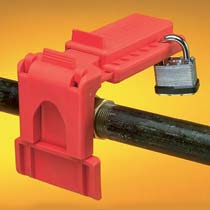 Ball Valve Lockout Device, 0.25" - 1.00" Valve size, Red