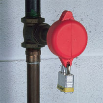 Gate Valve Lockout Device for 1" - 2.50" dia. Handle, Yellow,... - Click Image to Close