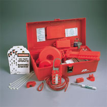 Maintenance Lockout Kit with components, Red Maintenance Lockout Kit with components, Red