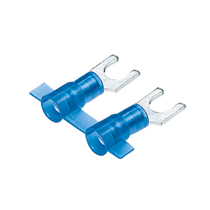 Short Locking Fork Terminal, nylon insulated, 16 - 14 AWG, #1... Short Locking Fork Terminal, nylon insulated, 16 - 14 AWG, #1...