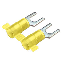Fork Terminal, nylon insulated, 12 - 10 AWG, #10 stud size, f... Fork Terminal, nylon insulated, 12 - 10 AWG, #10 stud size, f...