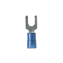 Flanged Fork Terminal, nylon insulated, 18 - 14 AWG, #10 stud... Flanged Fork Terminal, nylon insulated, 18 - 14 AWG, #10 stud...