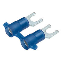 Short Locking Fork Terminal, nylon insulated, 16 - 14 AWG, #1... Short Locking Fork Terminal, nylon insulated, 16 - 14 AWG, #1...