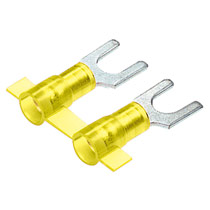 Fork Terminal, funnel entry, nylon insulated, 12 - 10 AWG, #6... Fork Terminal, funnel entry, nylon insulated, 12 - 10 AWG, #6...