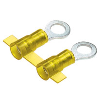Ring Terminal, nylon insulated, 12 - 10 AWG, #10 stud size, f... Ring Terminal, nylon insulated, 12 - 10 AWG, #10 stud size, f...