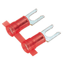 Locking Fork Terminal, wide tongue, funnel entry, nylon insul... Locking Fork Terminal, wide tongue, funnel entry, nylon insul...