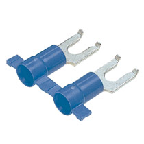 Flanged Fork Terminal, vinyl insulated, 16 - 14 AWG, #10 stud... Flanged Fork Terminal, vinyl insulated, 16 - 14 AWG, #10 stud...