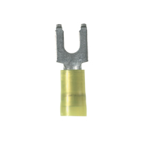 Flanged Fork Terminal, nylon insulated, 12 - 10 AWG, #10 stud... Flanged Fork Terminal, nylon insulated, 12 - 10 AWG, #10 stud...