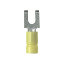 Flanged Fork Terminal, vinyl insulated, 14 - 10 AWG, #10 stud... Flanged Fork Terminal, vinyl insulated, 14 - 10 AWG, #10 stud...
