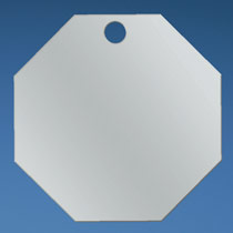 Marker Tag, 304 SS, Octagon, 1 Hole, 1.25" (32mm) x .035" (.89mm Marker Tag, 304 SS, Octagon, 1 Hole, 1.25" (32mm) x .035" (.89mm