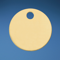 Marker Tag, Brass, Circle, 1 Hole, 1.50" (38mm) x .035" (.89mm)