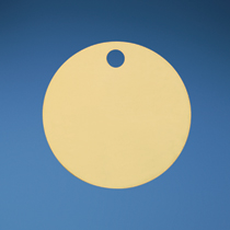 Marker Tag, Brass, Circle, 1 Hole, 2.13" (54mm) x .015" (.38mm)
